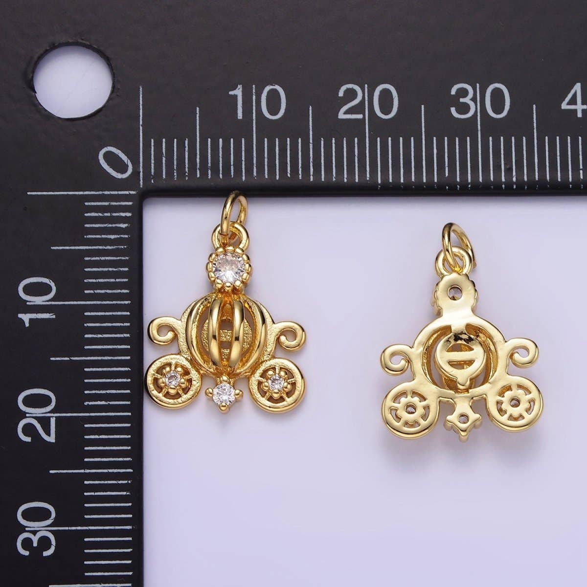 Open Carriage Charm 24k Gold Filled
