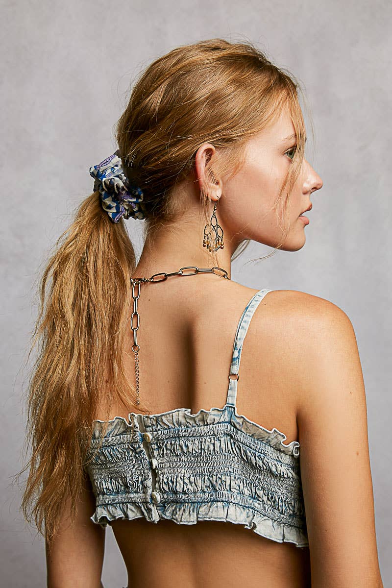 Floral-Print Scrunchie Hair Band