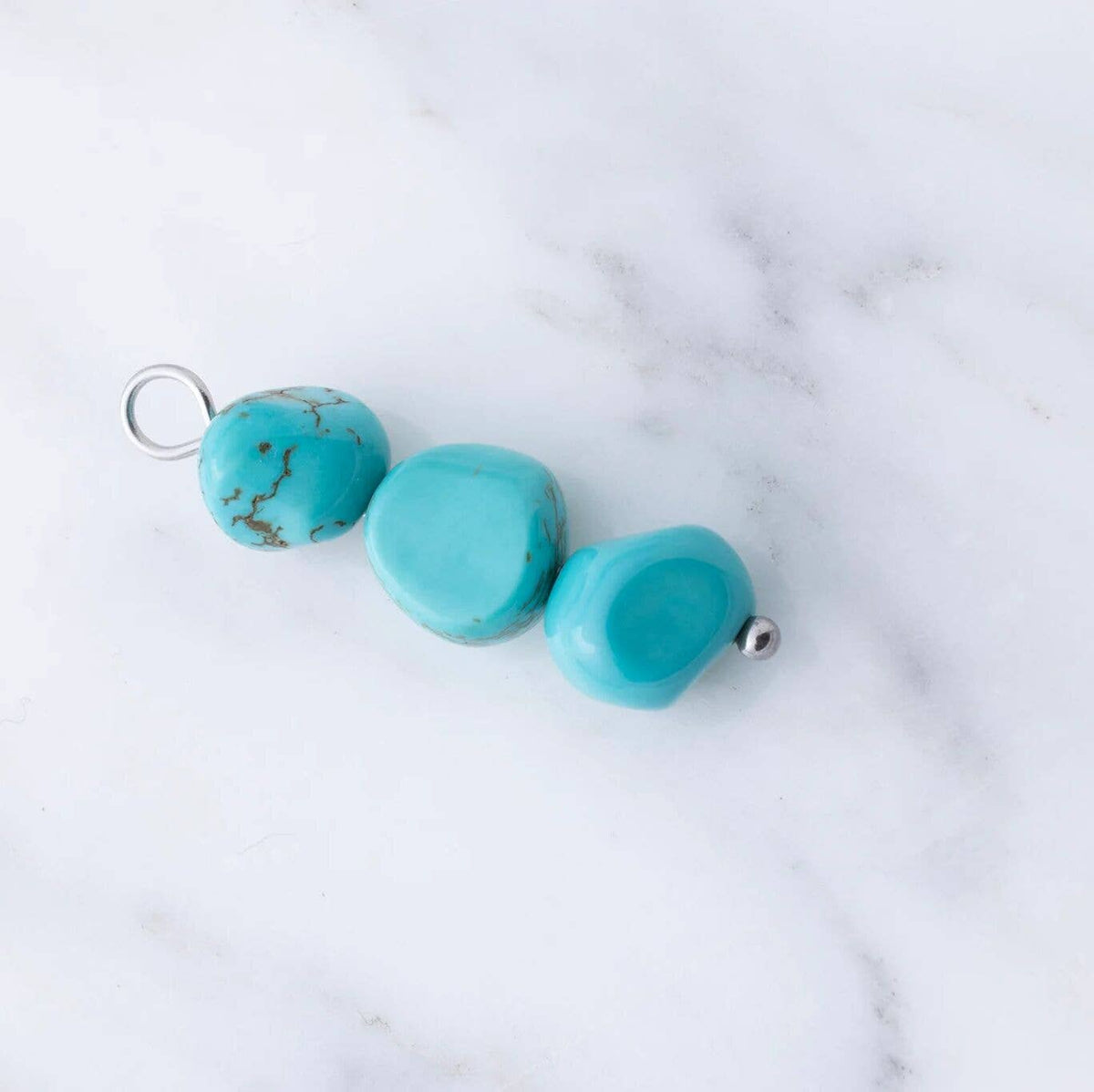 Triple Turquoise Stone Charm