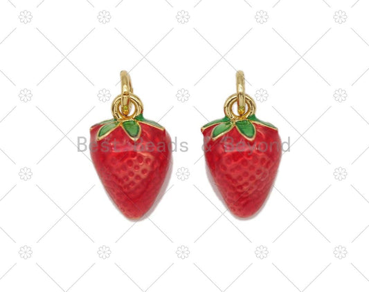 Enamel Strawberry Charm