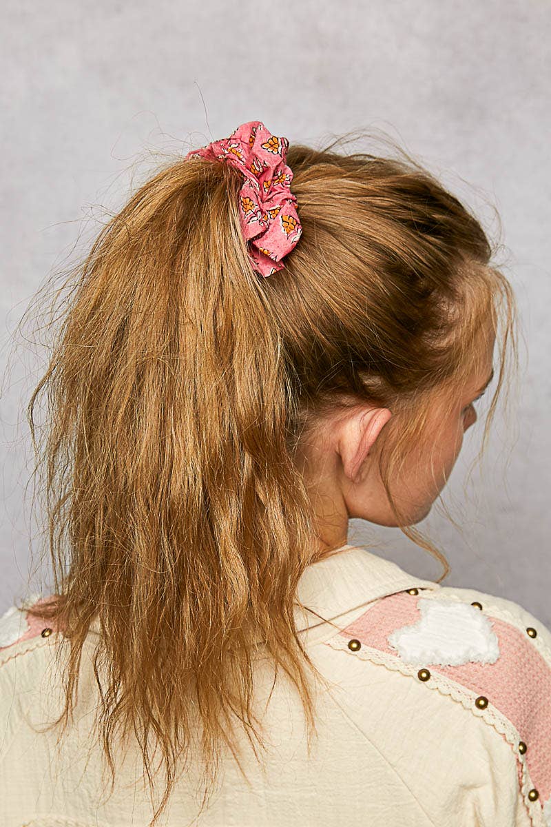 Floral-Print Scrunchie Hair Band