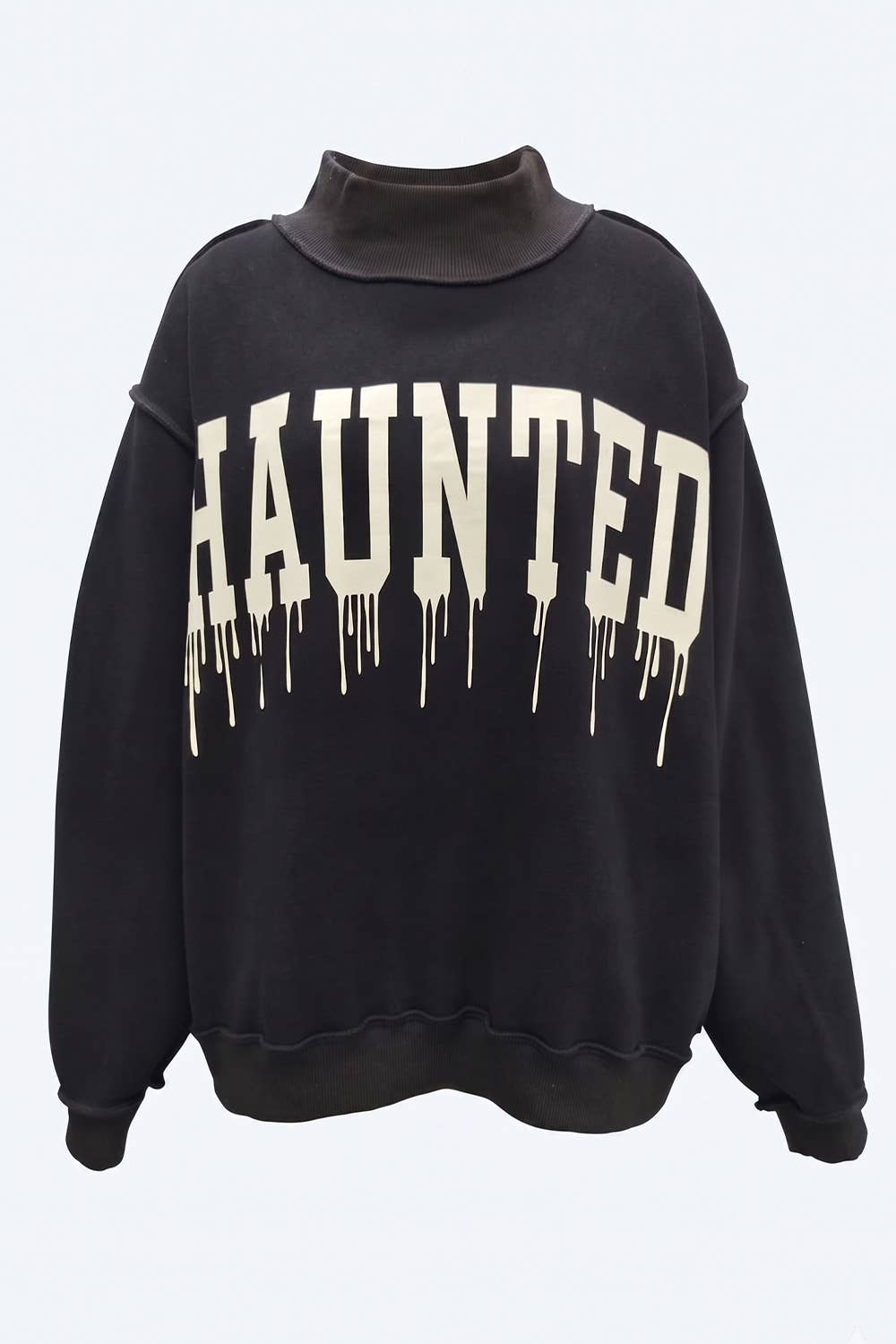 HAUNTED Dripping Print Reversible Sweatshirt