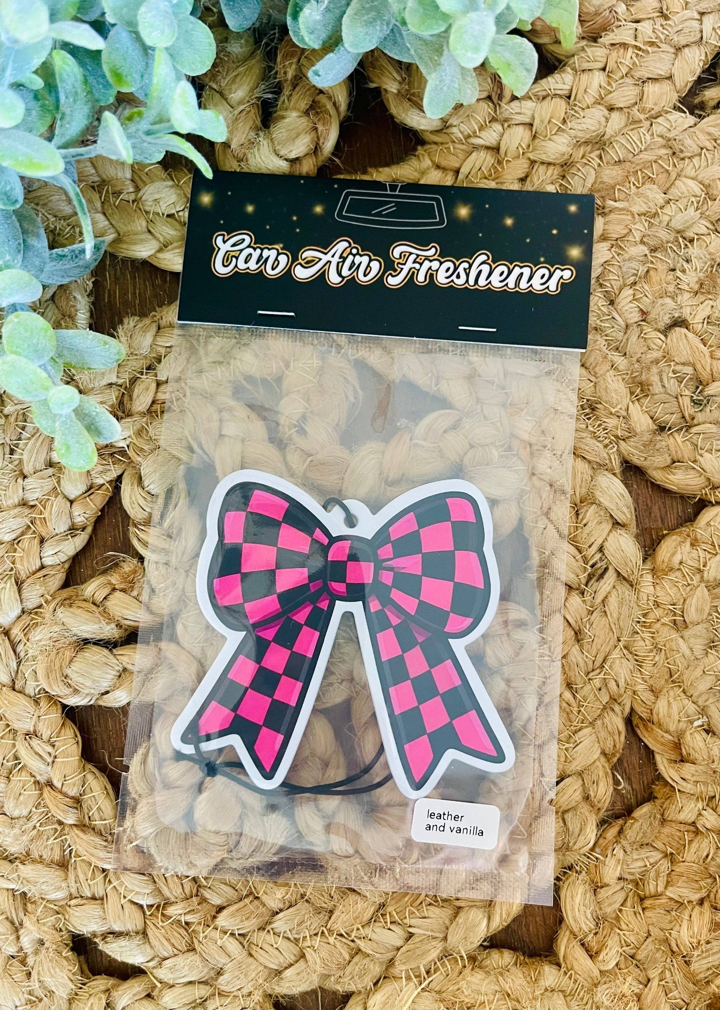 Checkered Bow Air Freshener