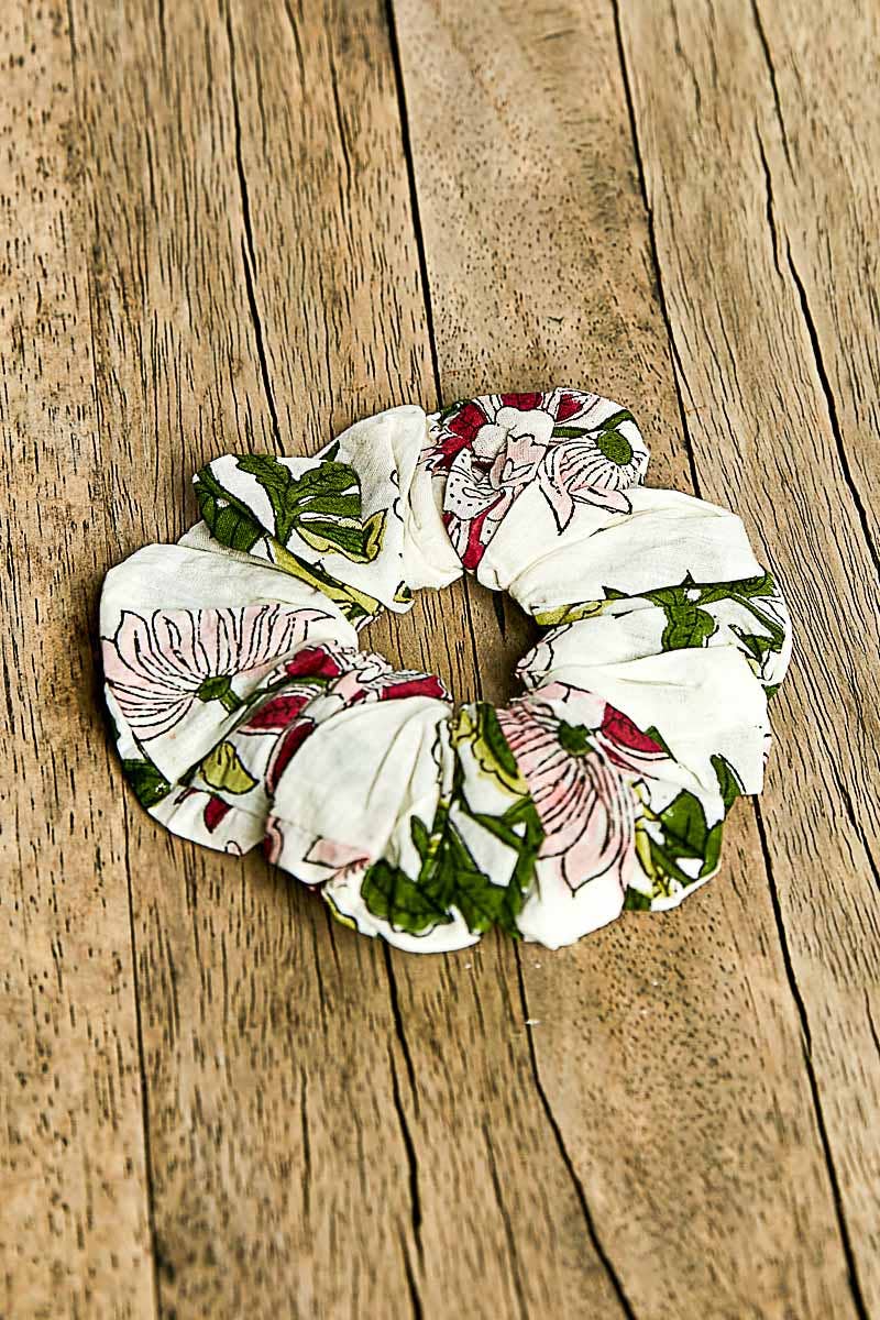 Floral-Print Scrunchie Hair Band