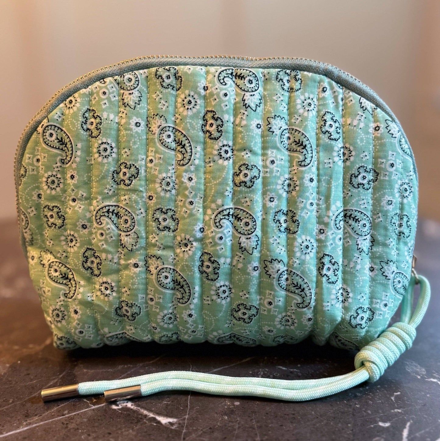 Quilted Paisley Cosmetic Case Soft Curve.