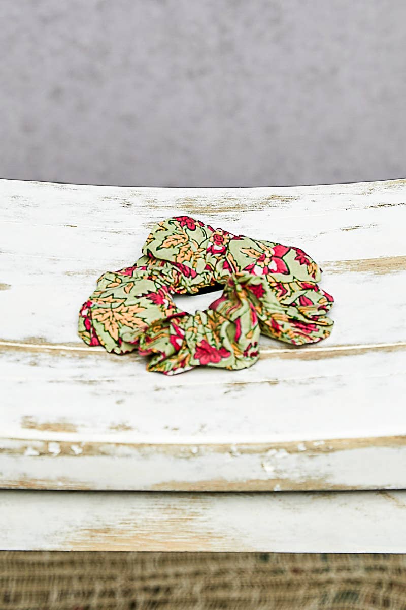 Floral-Print Scrunchie Hair Band