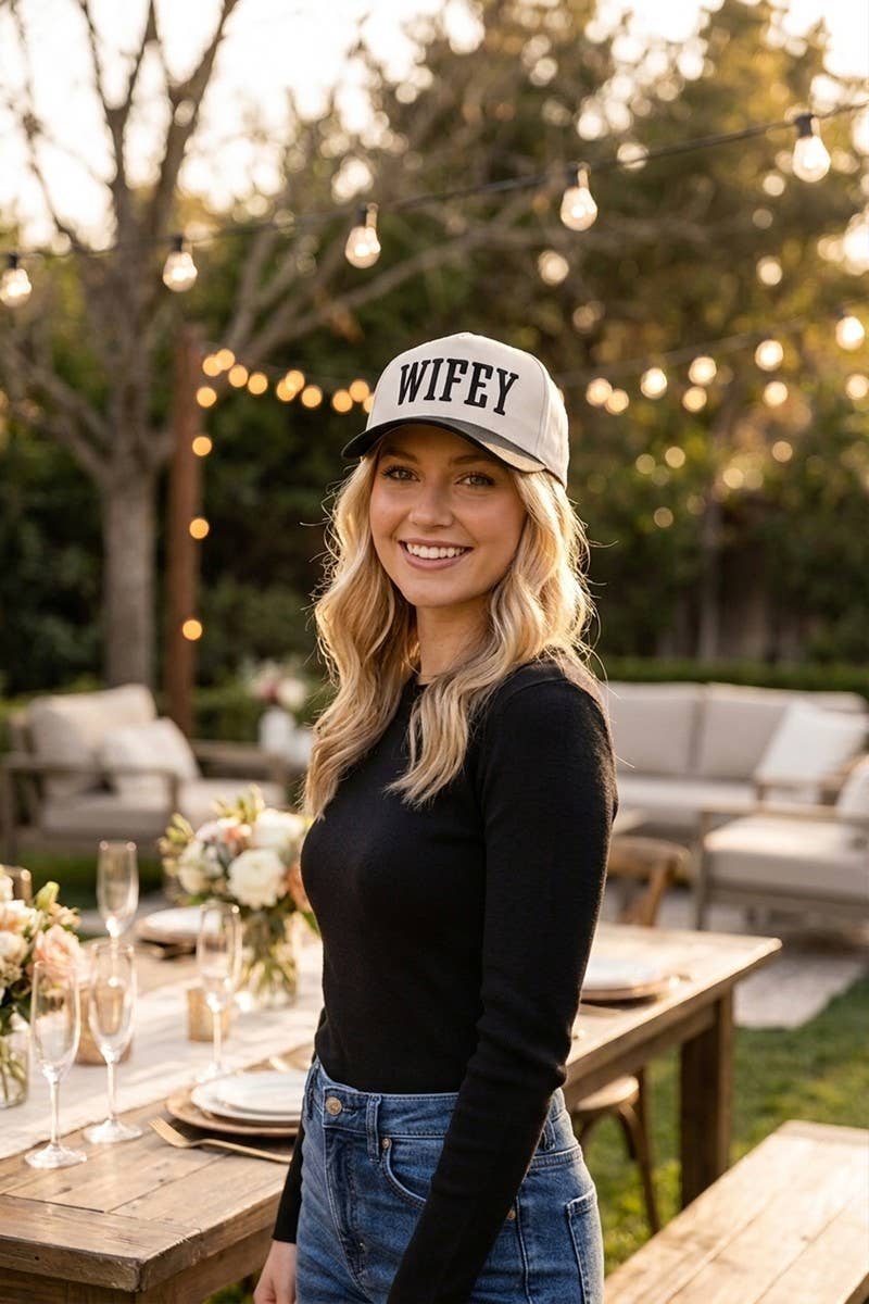 Wifey / Happy Wife / Auntie Two Tone Snapback Hat