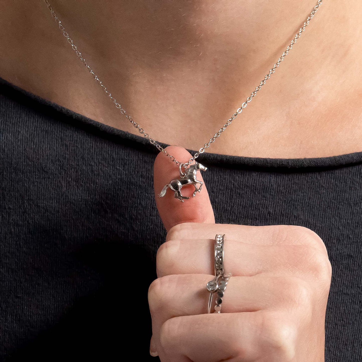 18K Gold PVD Stainless Steel Western Horse Charm