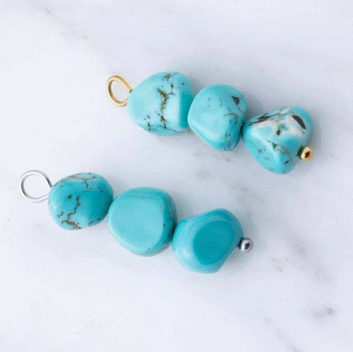 Triple Turquoise Stone Charm