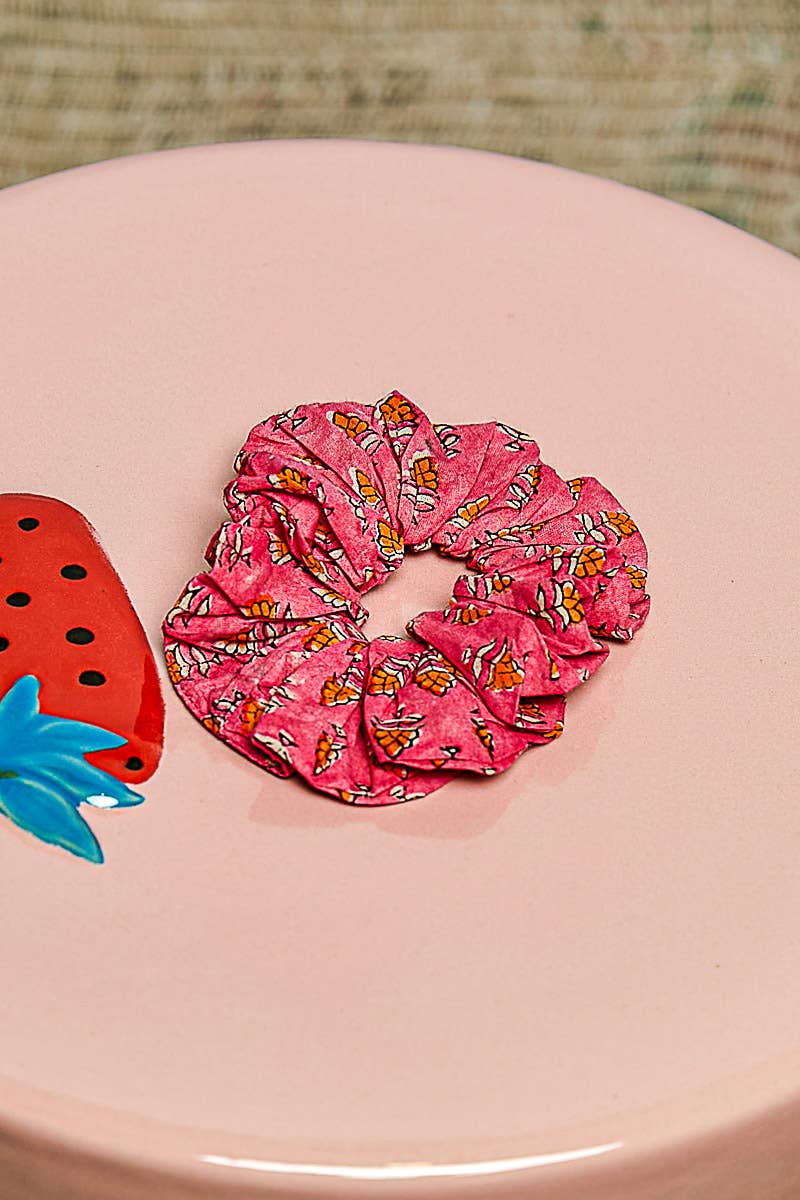 Floral-Print Scrunchie Hair Band