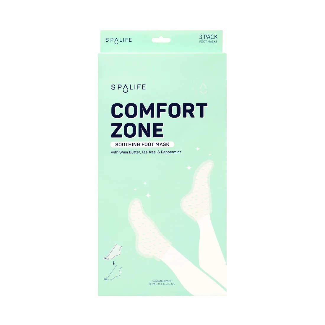 Foot Mask Soothing Spa Foot Sock 3 Ct 