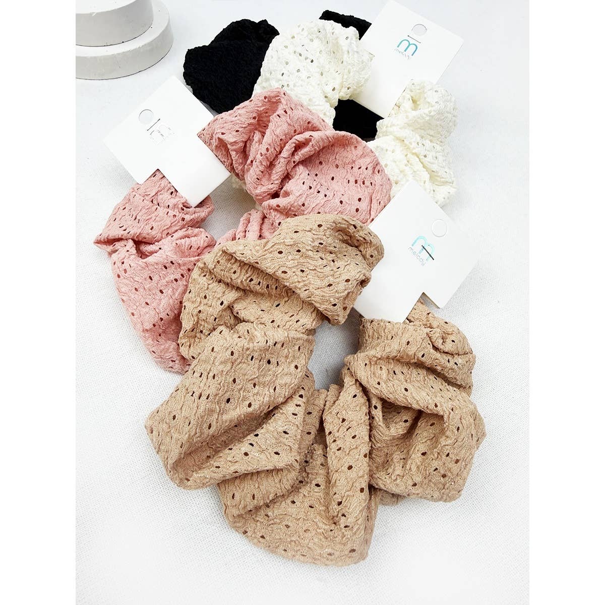 Assorted Color Eyelet Lace Scrunchies