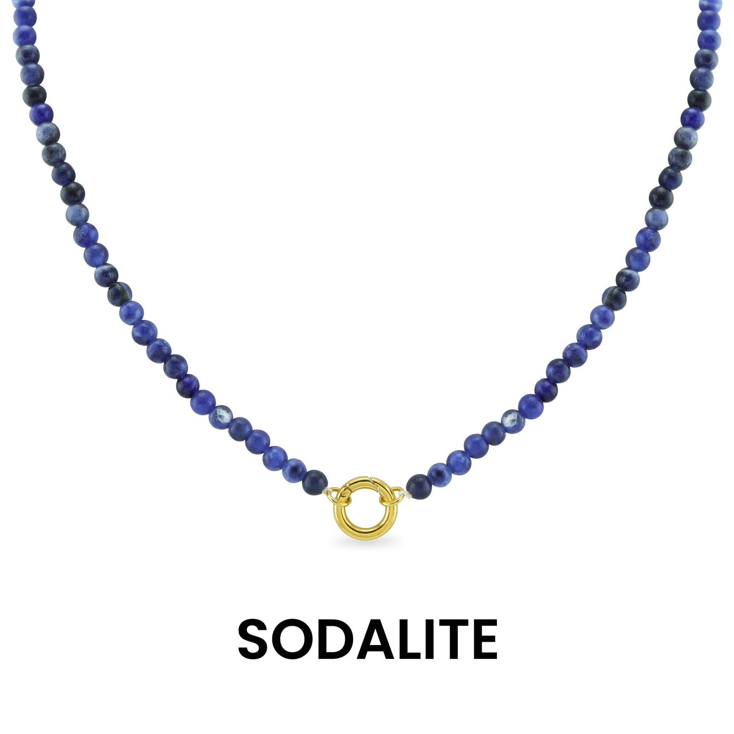 Semi Precious Natural Stone Charm Keeper Necklace