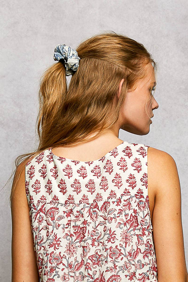 Floral-Print Scrunchie Hair Band