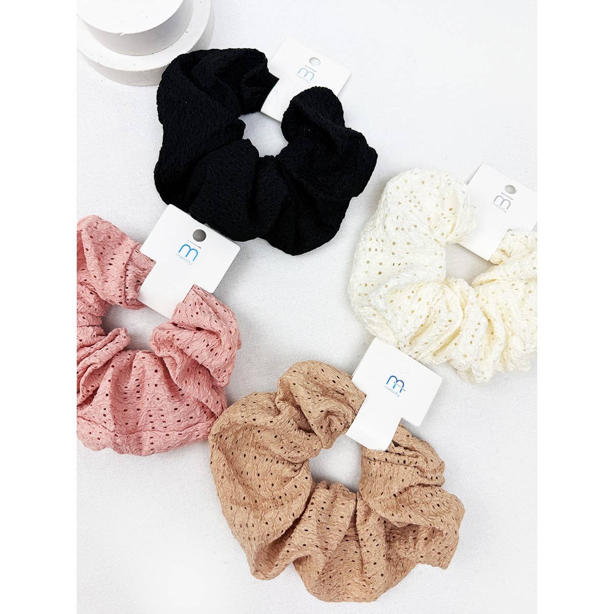 Assorted Color Eyelet Lace Scrunchies