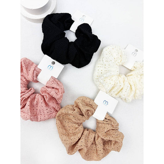 Assorted Color Eyelet Lace Scrunchies