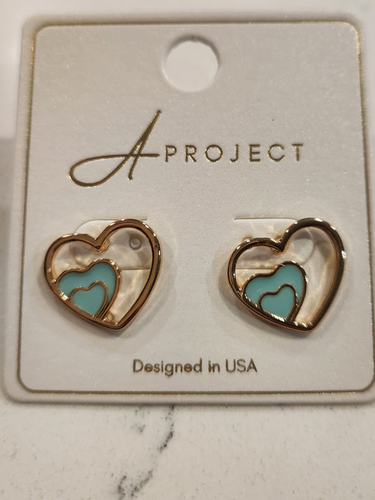 Heart of Gold stud earrings