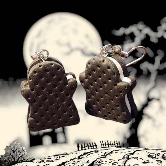 Ice Cream Sandwich Ghosties Dangle Earrings