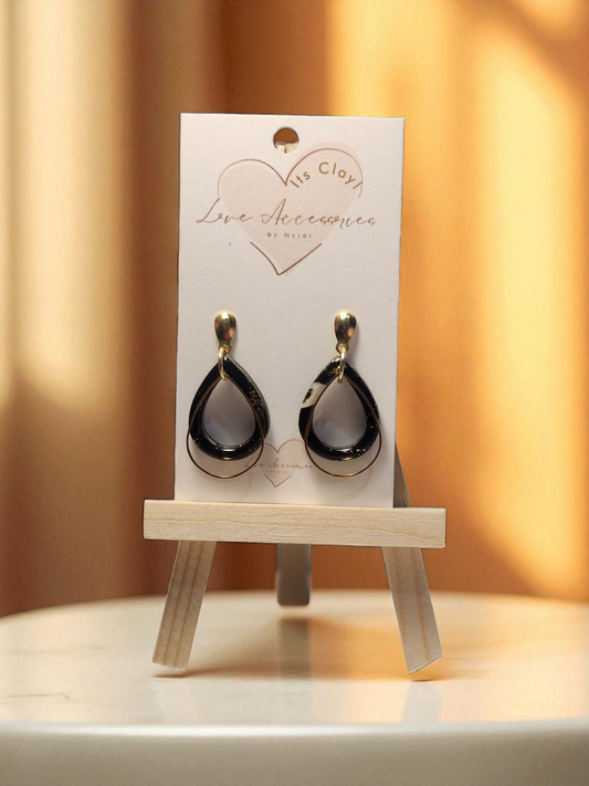 Luxey Collection Teardrop Gold/White Dangle Earrings