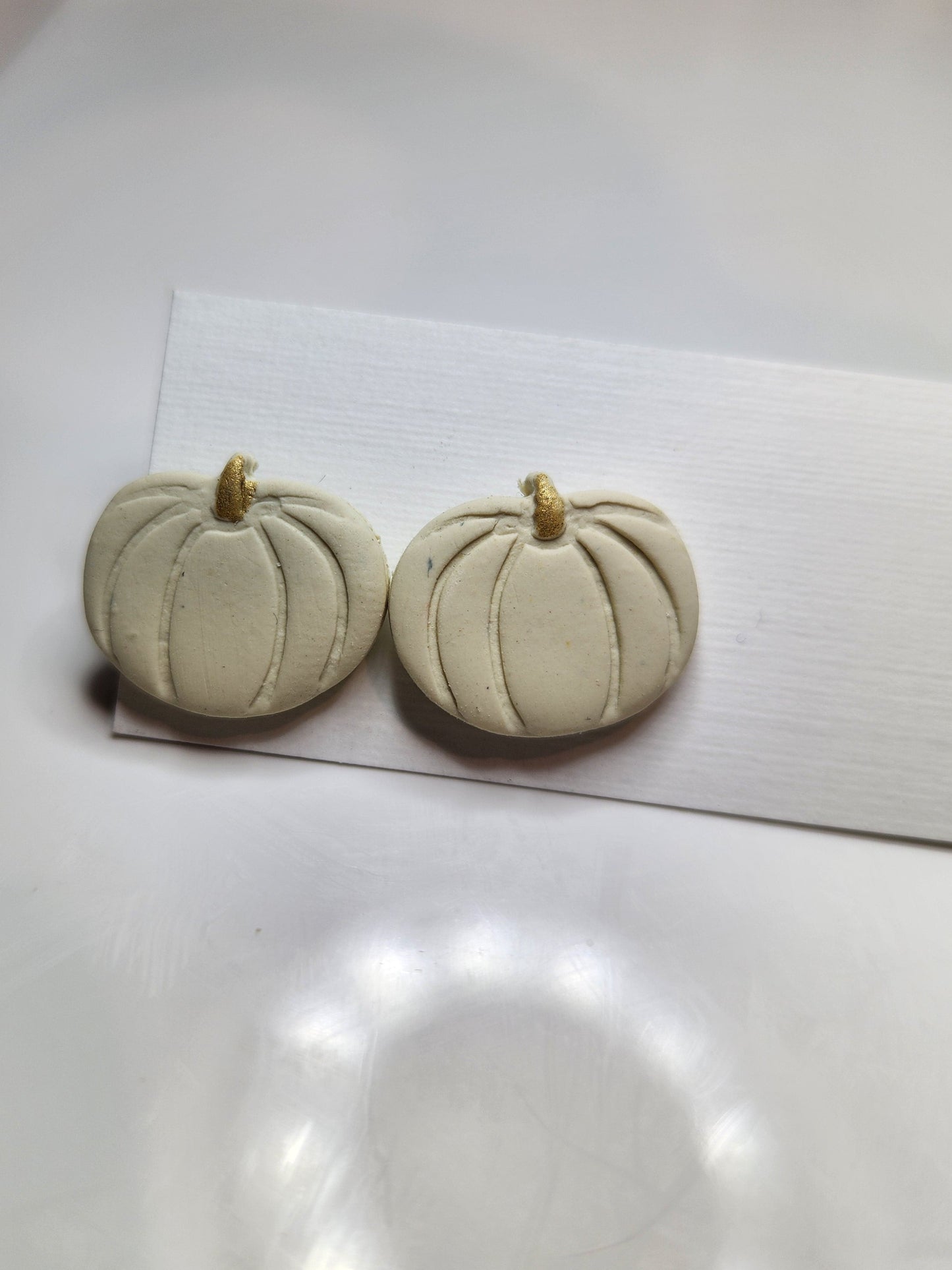Pumpkin Stud Clay Earrings