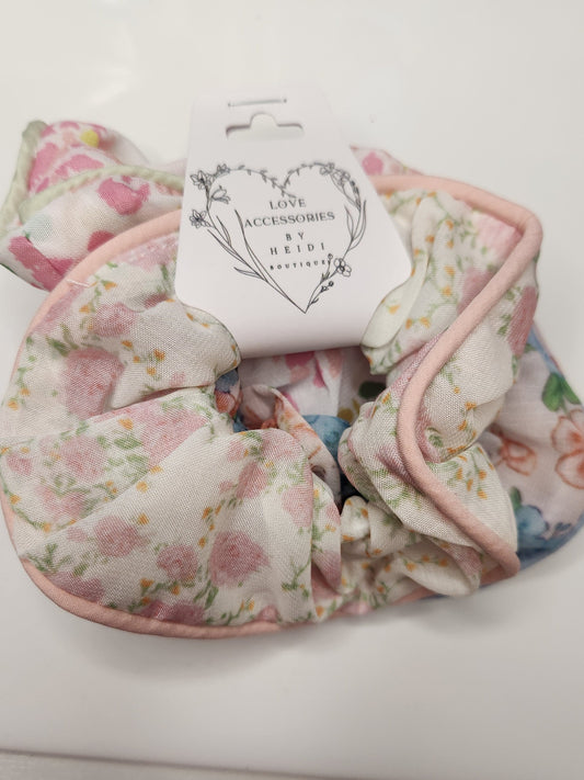3 pack Spring Floral Silk Scrunchies