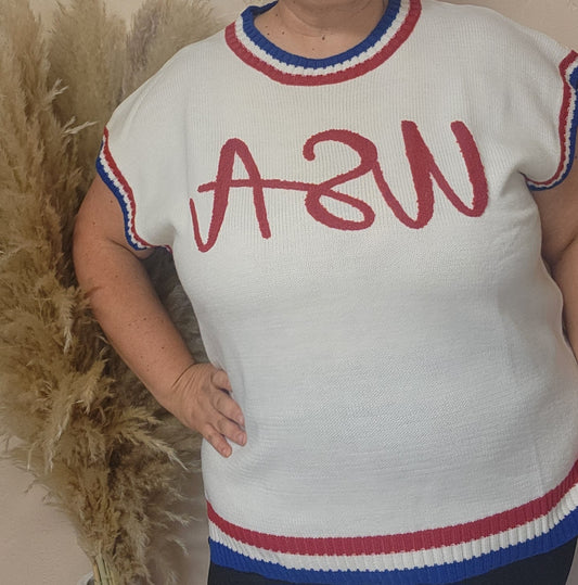 USA Knit Short Sleeve Shirt (Curvy)