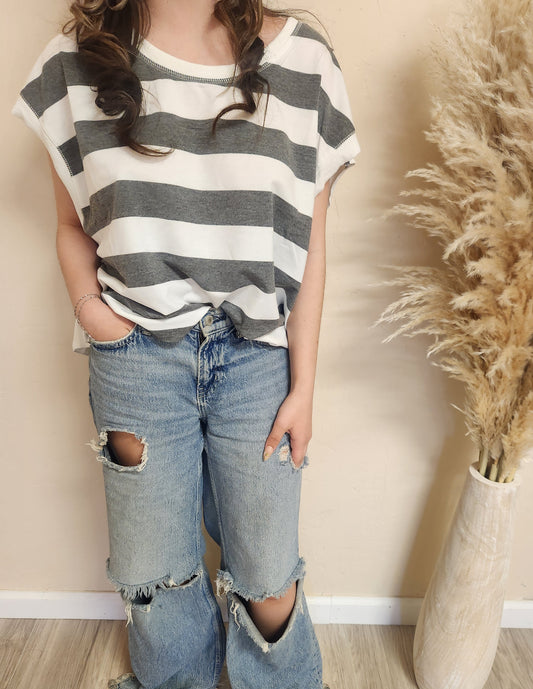 Coastal Stripe Boxy Tee