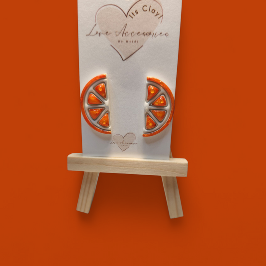 Orange Slice Stud Earrings