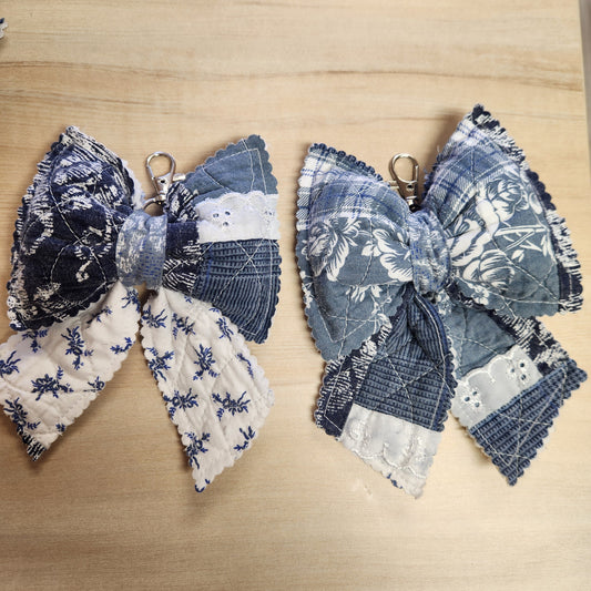Denim style Bow Bag Charms