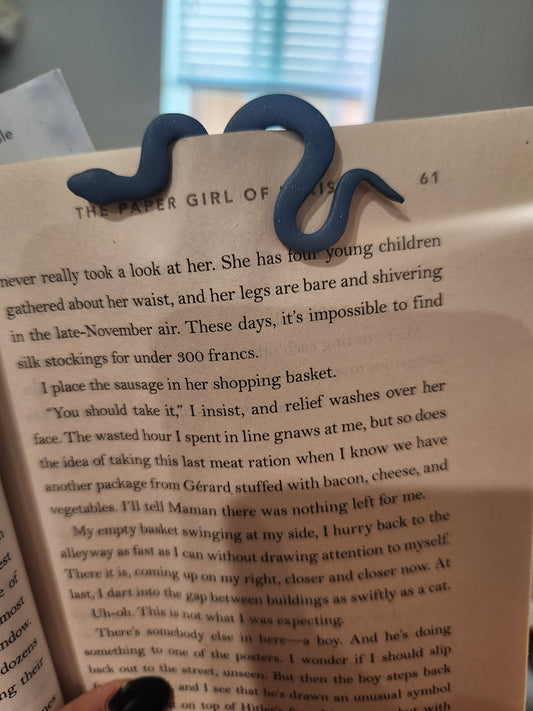 Snake Book Mark in Sparkle Blue