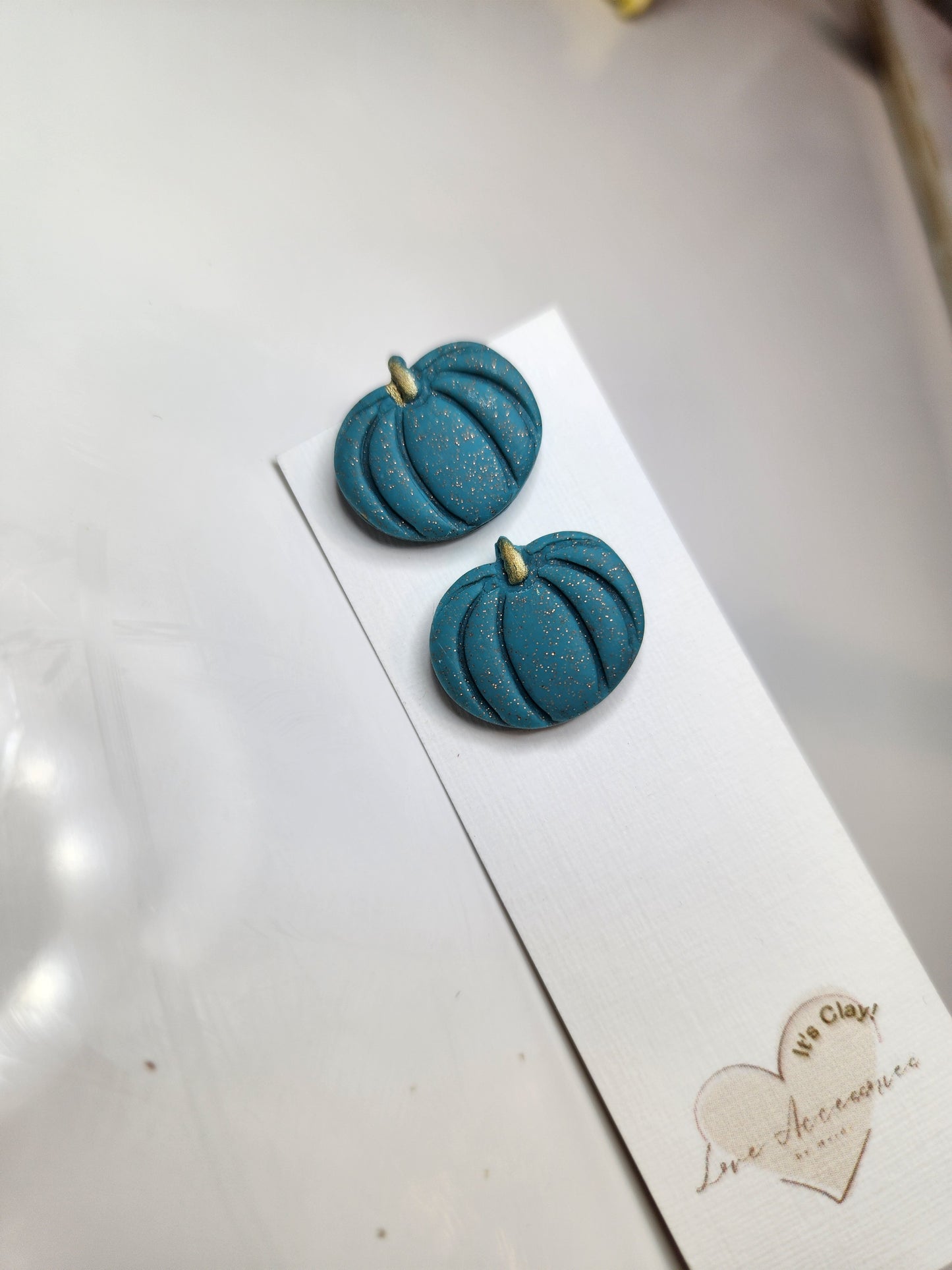 Pumpkin Stud Clay Earrings