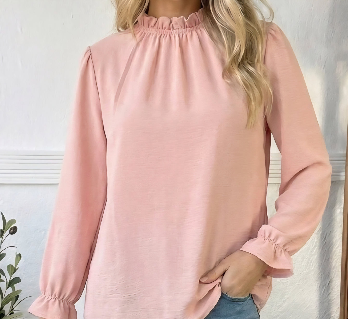 Woven Blouse in Blush