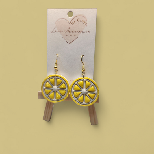 Whole Lemon Slice Dangles Earrings