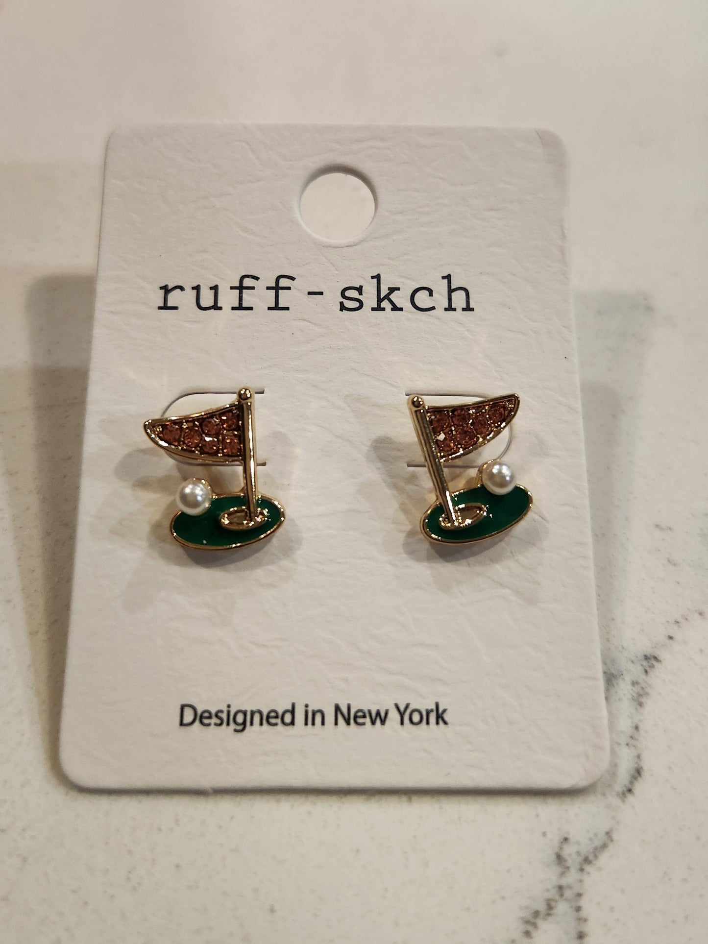 Golf Sparkly Stud Earrings