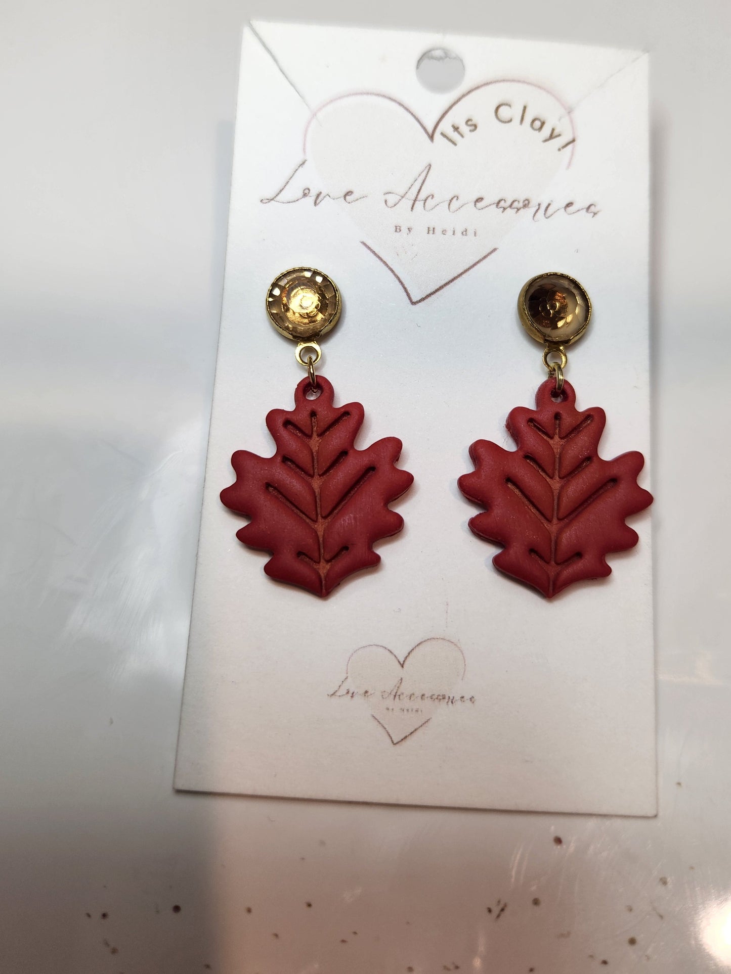 Orange Fall Leaves Clay Dangle Earrings
