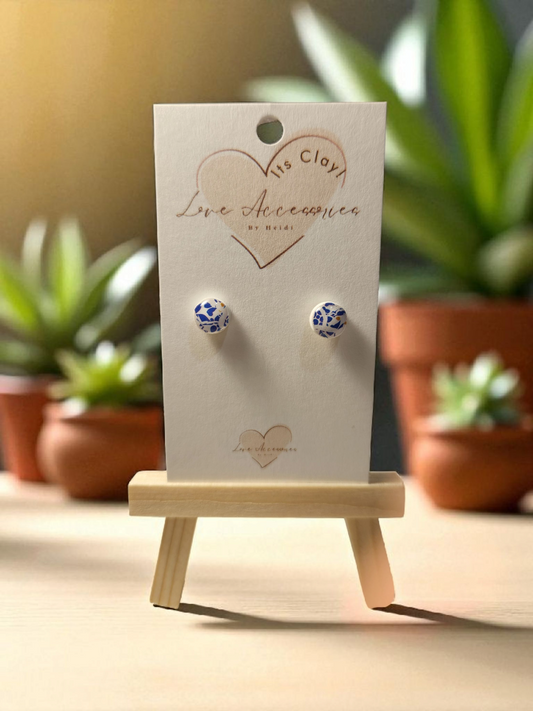 Azulejo Limon Collection button stud earrings
