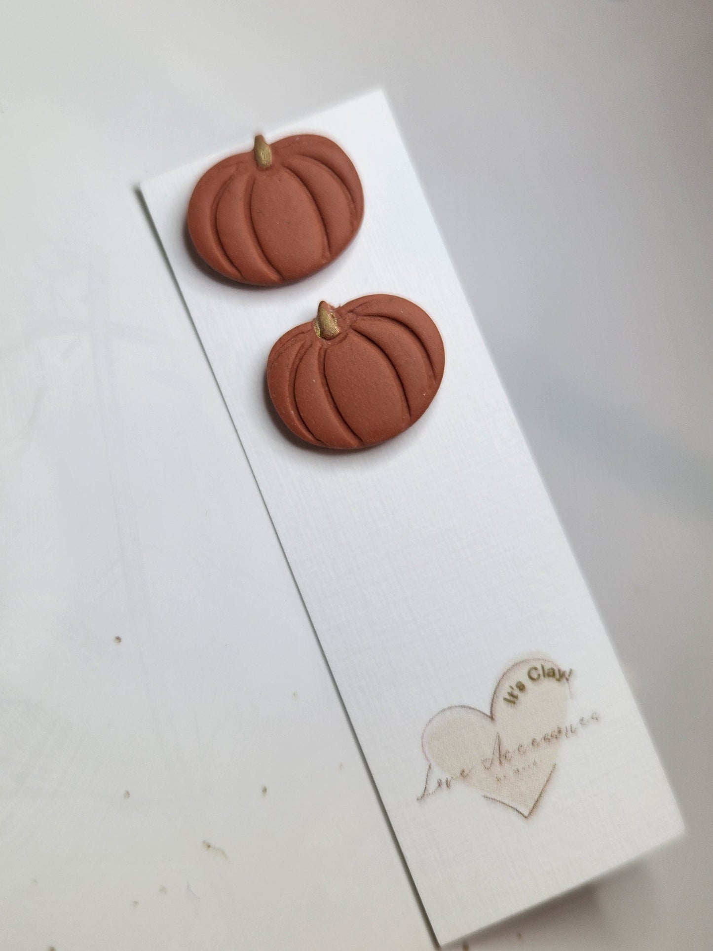 Pumpkin Stud Clay Earrings