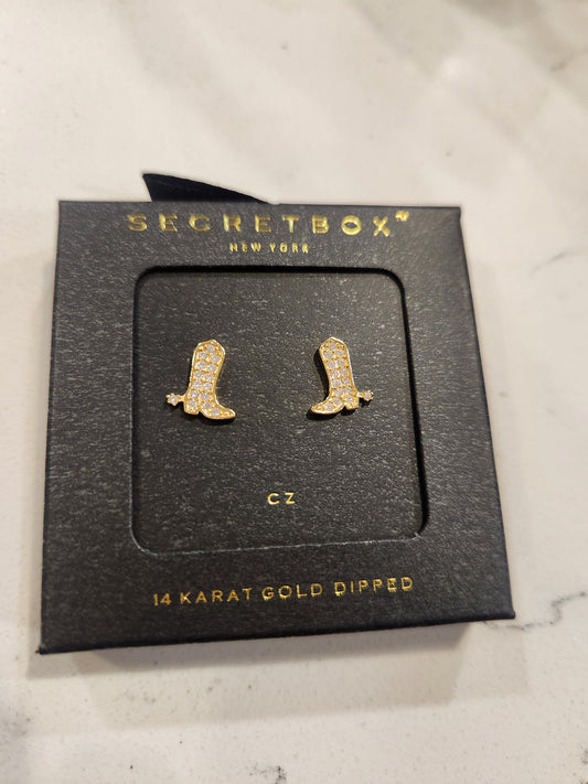 Sparkle Boots Stud Earrings