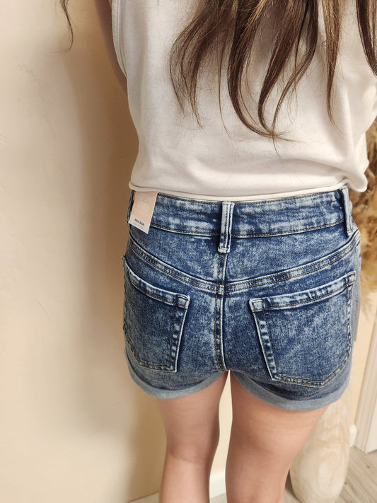 Wax Jean Cuffed Denim Shorts