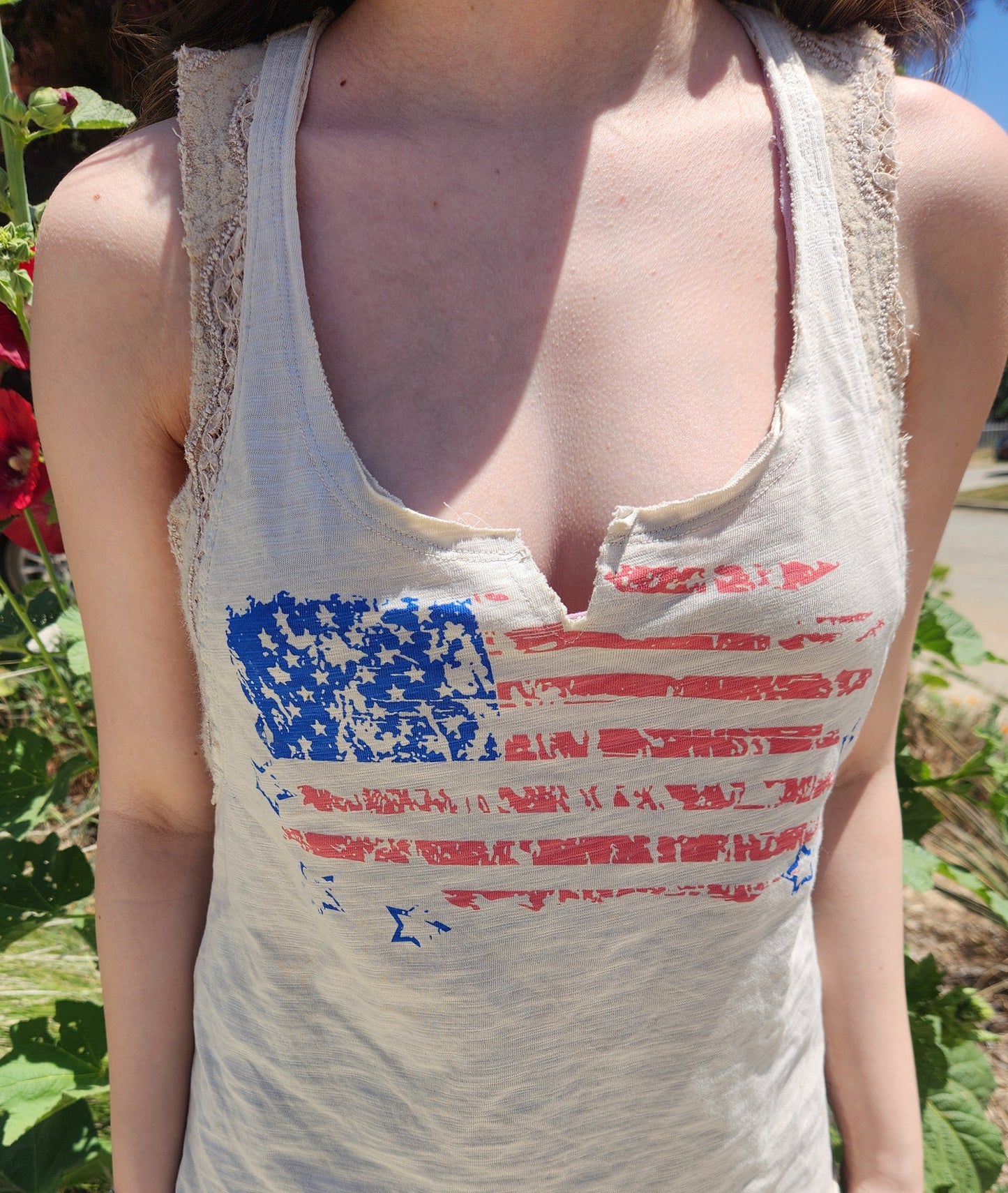 American Flag Boho Tank Top