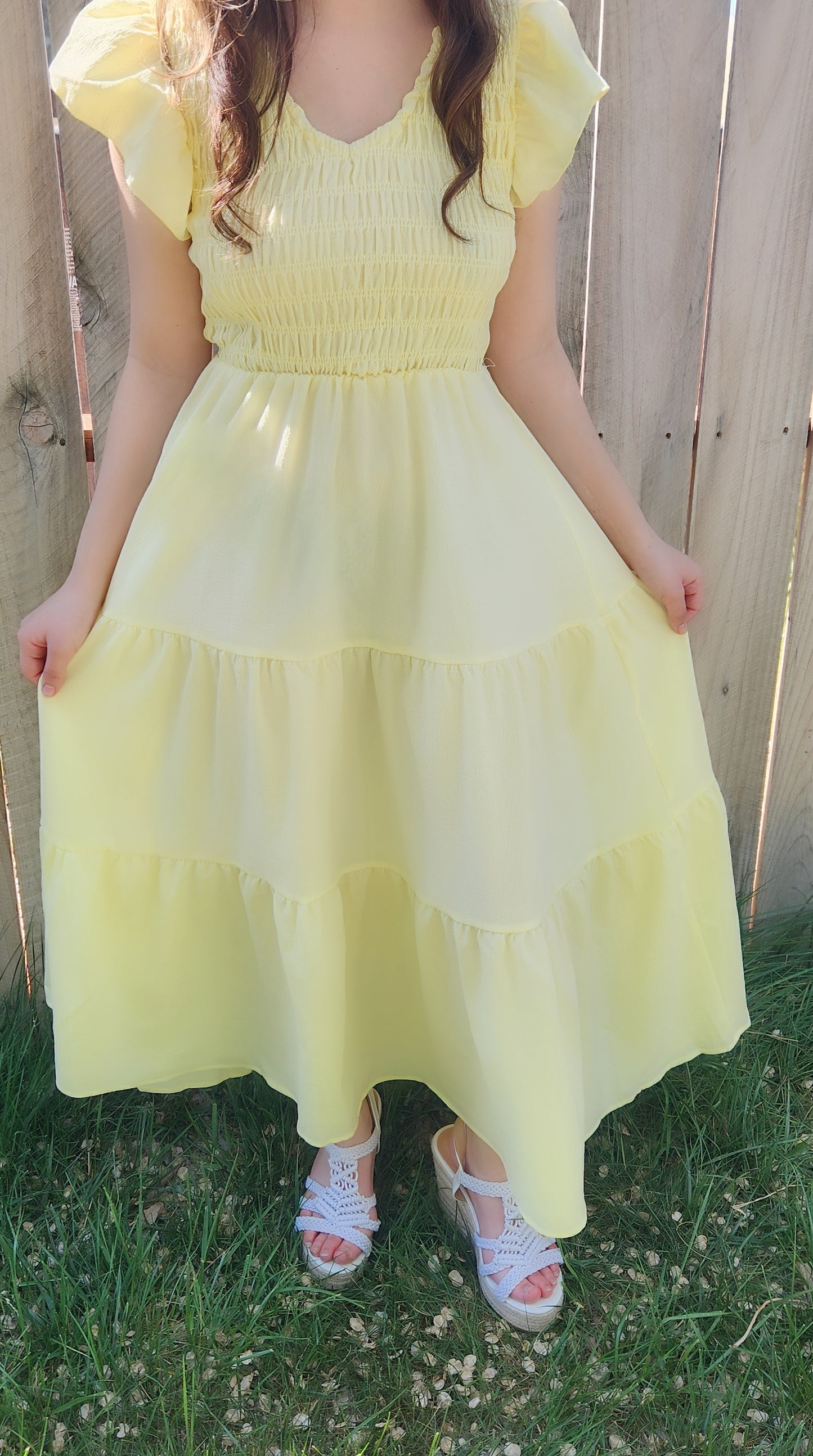 Butter Yellow Spring Dress/Sheer