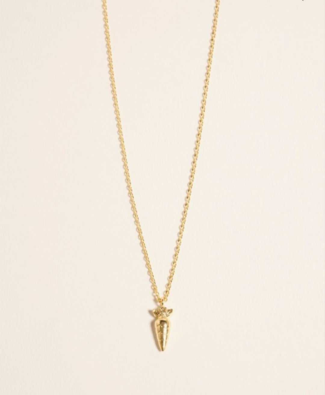18k Gold Cactus or Carrot pendant dainty necklace.