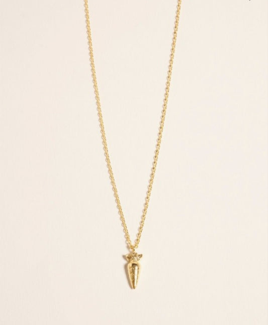 18k Gold Cactus or Carrot pendant dainty necklace.