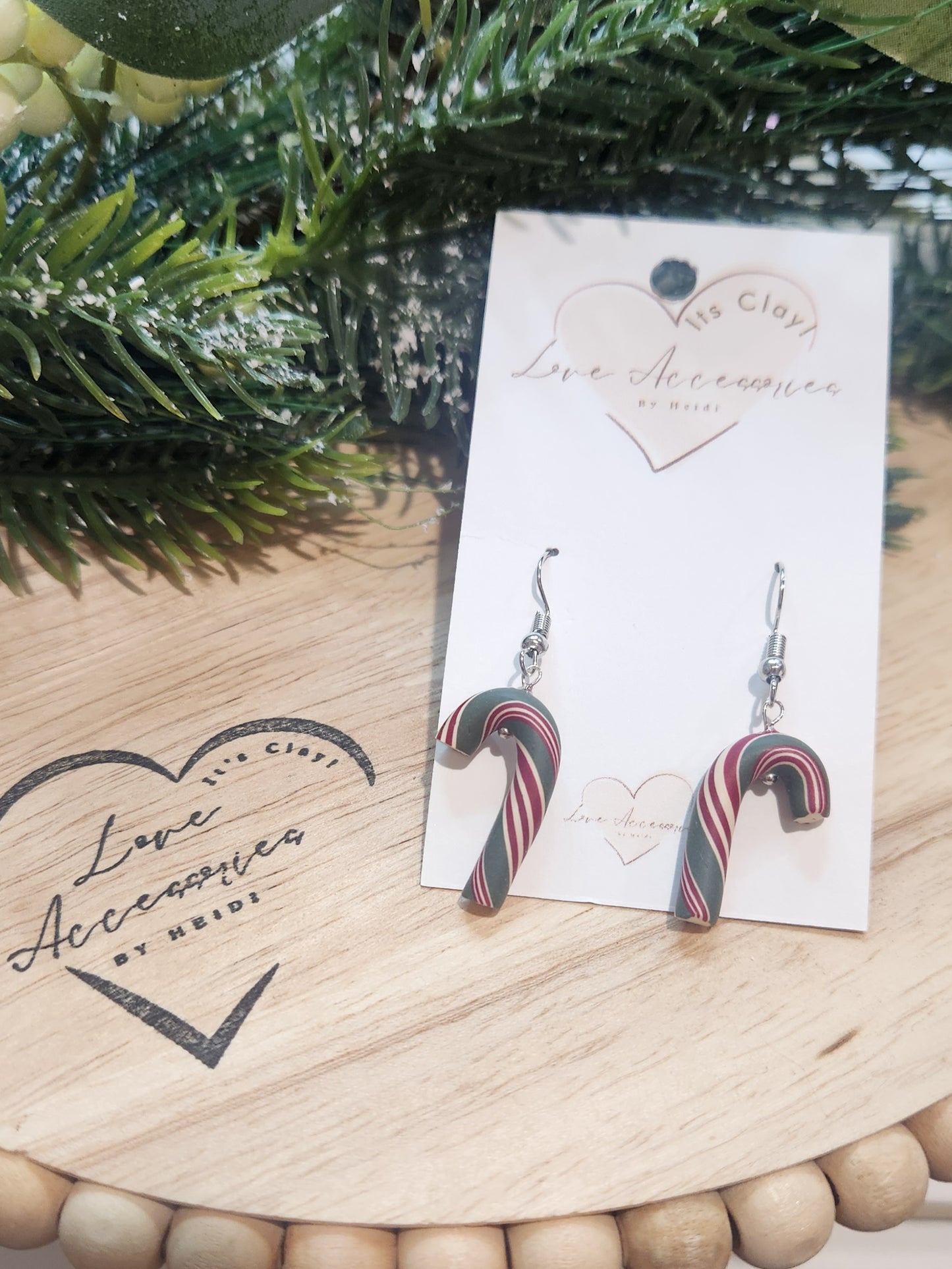 Candy Cane Dangle Earrings