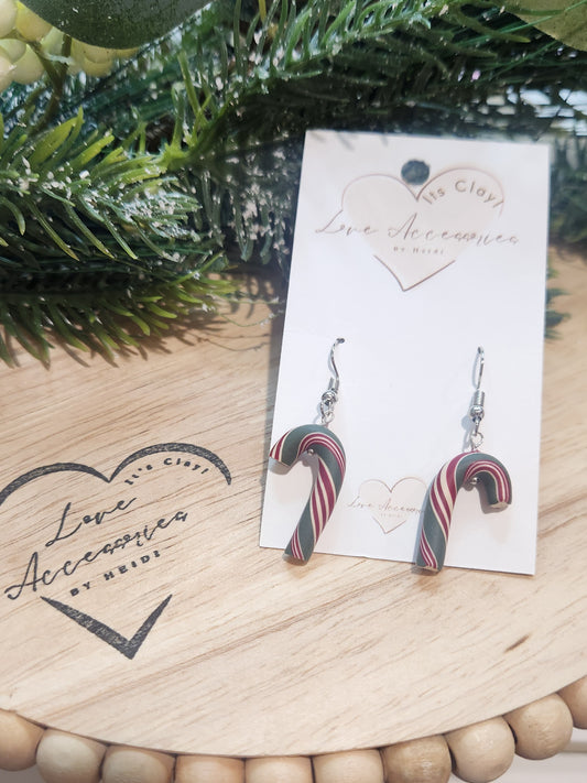 Candy Cane Dangle Earrings