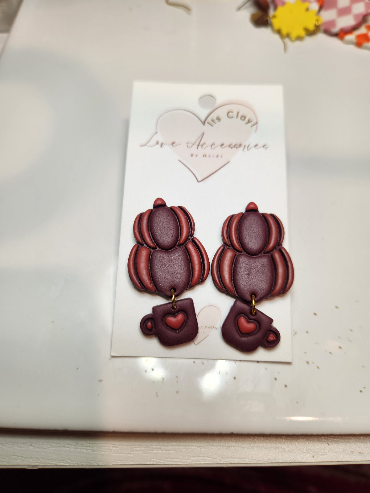 Pumpkin Latte Clay Dangle Earrings