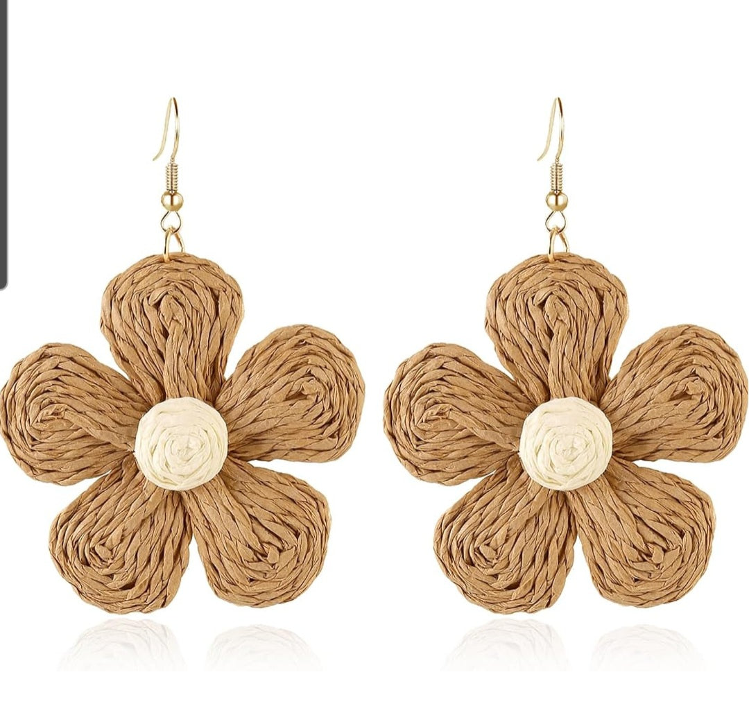 Daisy Raffia Earrings