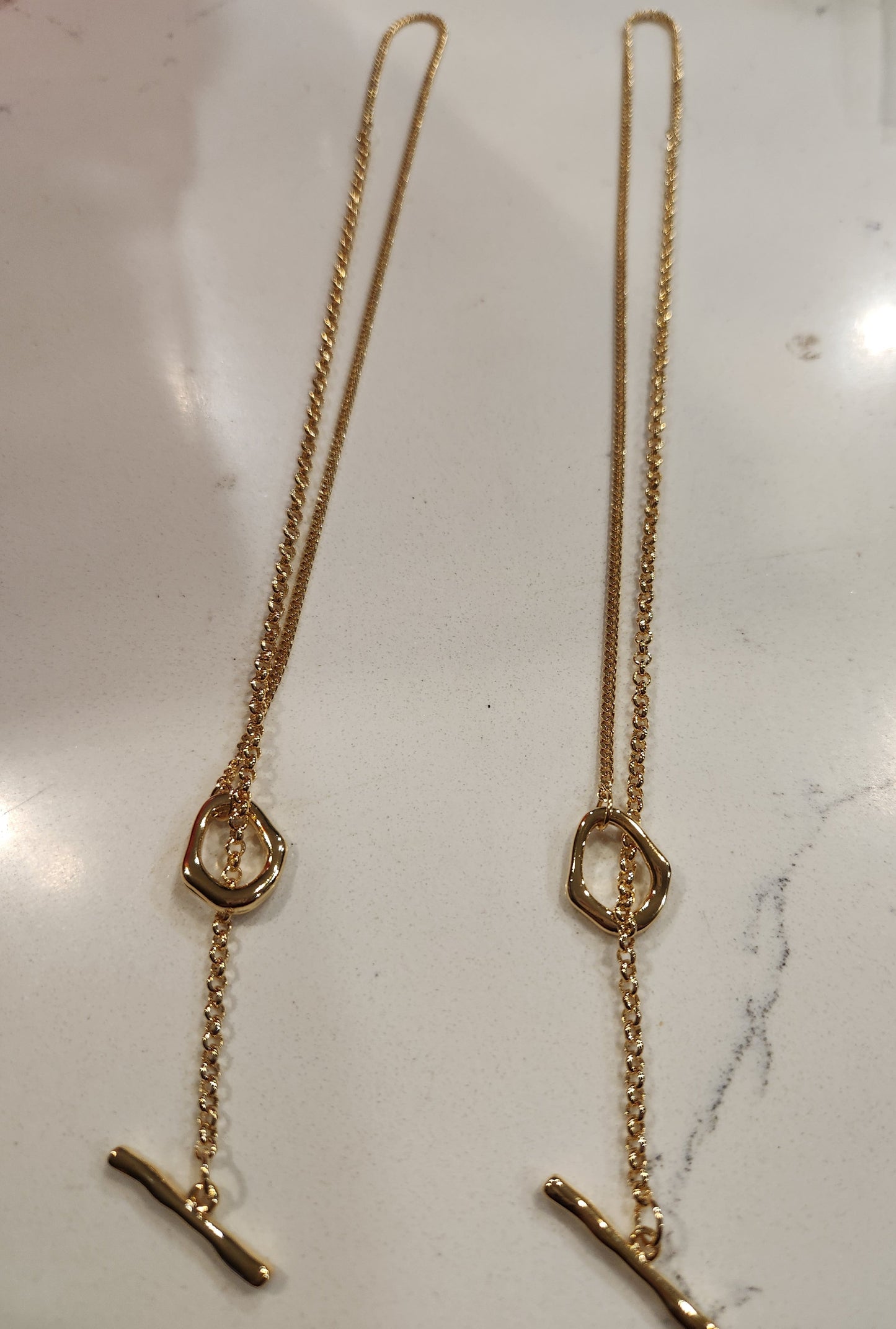 Golden Lariat Toggle Necklace