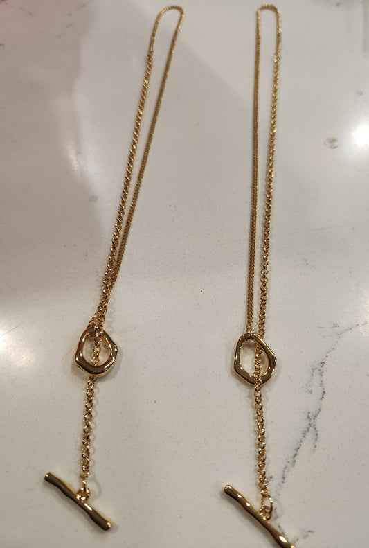 Golden Lariat Toggle Necklace