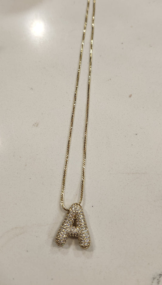 Initial Bubble Letters in gold